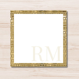 Elegant Gold Decorative Border Initial Monogram Card