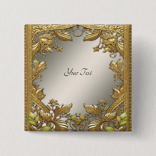 Elegant Gold Decorative Floral Button