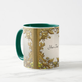 Elegant Gold Decorative Floral Mug