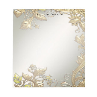 Elegant Gold Decorative Floral Notepad