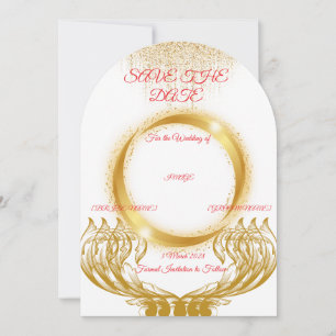 Elegant Gold Design Save the Date Card on White