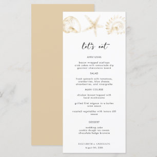 Elegant Gold Destination Wedding Menu Card