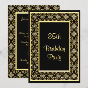 Elegant Gold, Diamond Gem's 85th Birthday Invitation