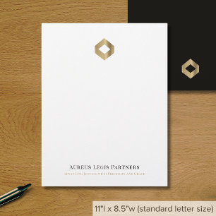 Elegant Gold Diamond Logo Custom Letterhead