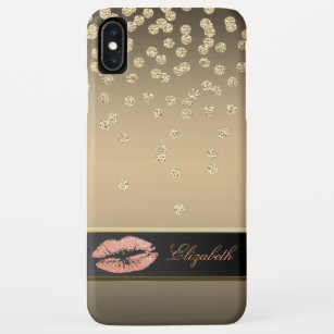 Elegant Gold Diamonds -Glittery Lips Case-Mate iPhone Case