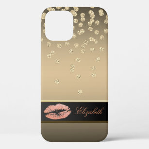 Elegant Gold Diamonds -Glittery Lips iPhone 12 Pro Case