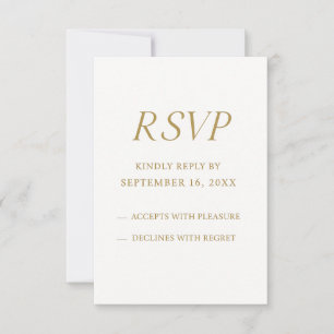 Elegant Gold Digital RSVP Card Minimalist Weddin