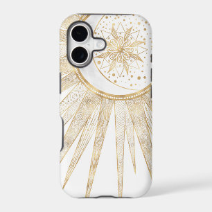 Elegant Gold Doodles Sun Moon Mandala Design