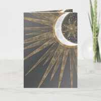 Elegant Gold Doodles Sun Moon Mandala Design