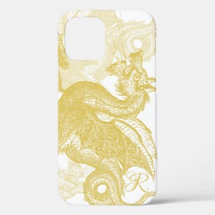 Elegant Gold Dragon Monogram Case-Mate iPhone Case