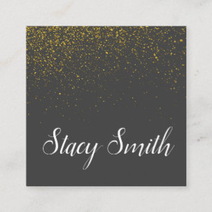 Elegant Gold Dust / Grey Square Business Card