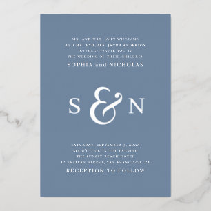 Elegant gold dusty blue typography details wedding