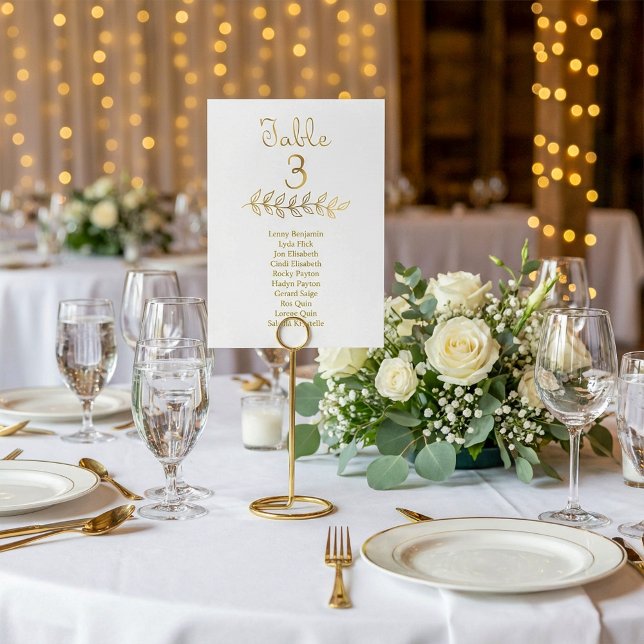 Elegant Gold effect Table Number 3 Seating Chart (Elegant Gold effect Table Number 3 Seating Chart.)