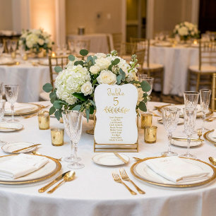 Elegant Gold effect Table Number 5 Seating Chart