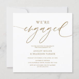 Elegant Gold Engagement Party Square Invitation