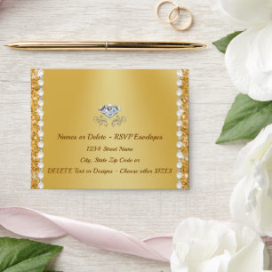 Elegant, Gold Envelopes, A2 RSVP or A7, A6, Square Envelope