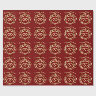 Elegant Gold Eternal Union Wedding Crest Ornate Wrapping Paper