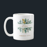 Elegant Gold Eucalyptus Bridesmaid Gift Keepsake Coffee Mug<br><div class="desc">Elegant script personalised name gold eucalyptus two-tone coffee mug.</div>