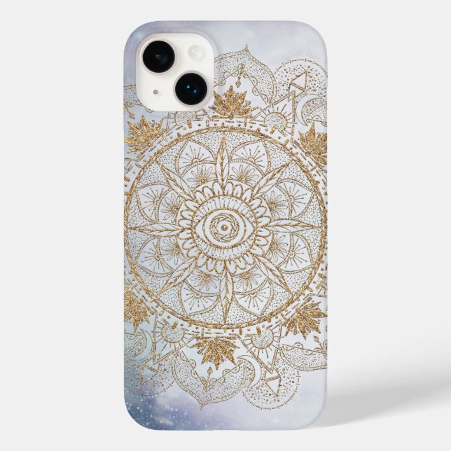 Elegant Gold Eye Sun Moon Mandala Design Case-Mate iPhone Case (Back)
