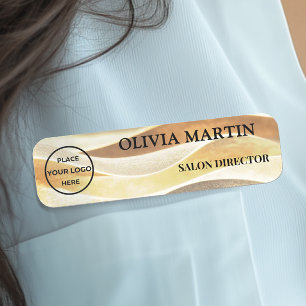 Elegant Gold Fabric-like Magnetic Name Badge