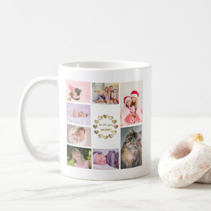Elegant Gold Family Photo Collage Father’s Day Coffee Mug