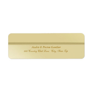 Elegant Gold Faux Metal Wedding Address Label Return Address Label