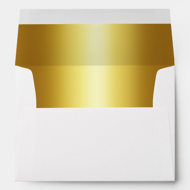 Elegant Gold Faux Metallic Foil Interior A7 Envelope (Back (Bottom))