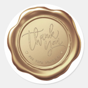 Elegant Gold Faux Wax Seal "Thank You for Your"