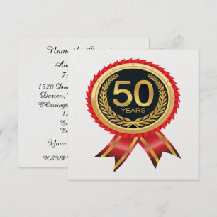 Elegant Gold Fifty Invitation