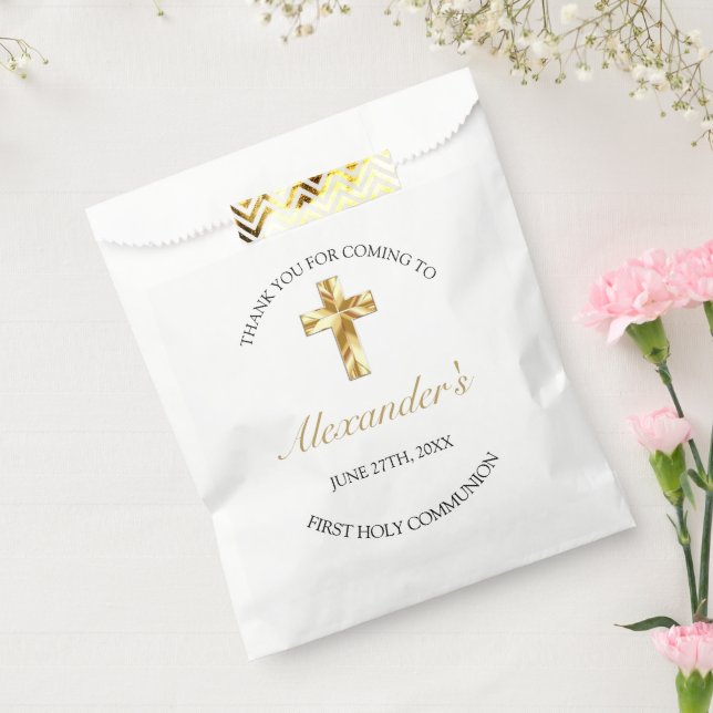 Elegant Gold First Holy Communion Thank You Favour Bag (Sealed)