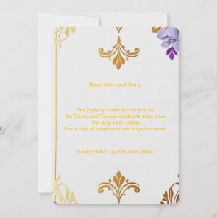 Elegant Gold Fleur-de-Lis Wedding Invitation