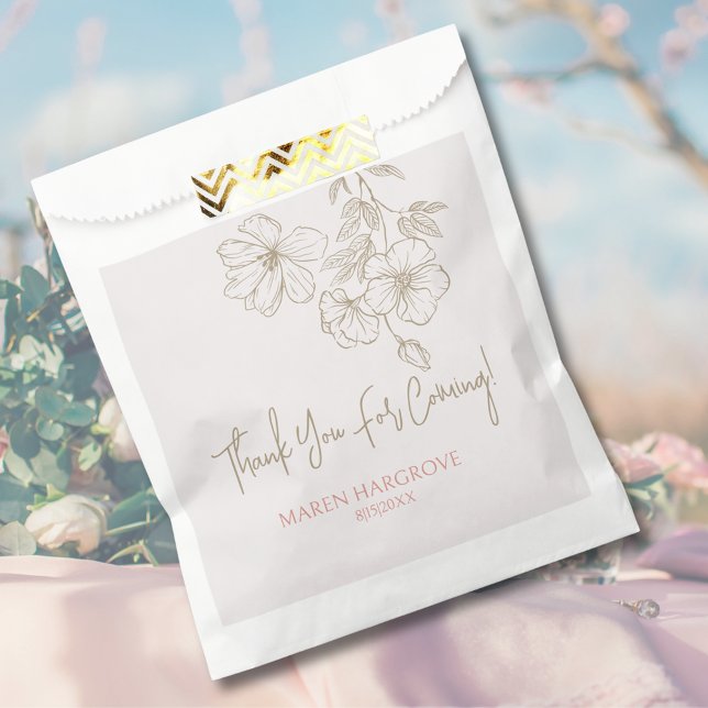 Elegant Gold Floral Bridal Shower Thank You Favour Bag (Elegant Gold Floral Bridal Shower Thank You Favor Bag
)