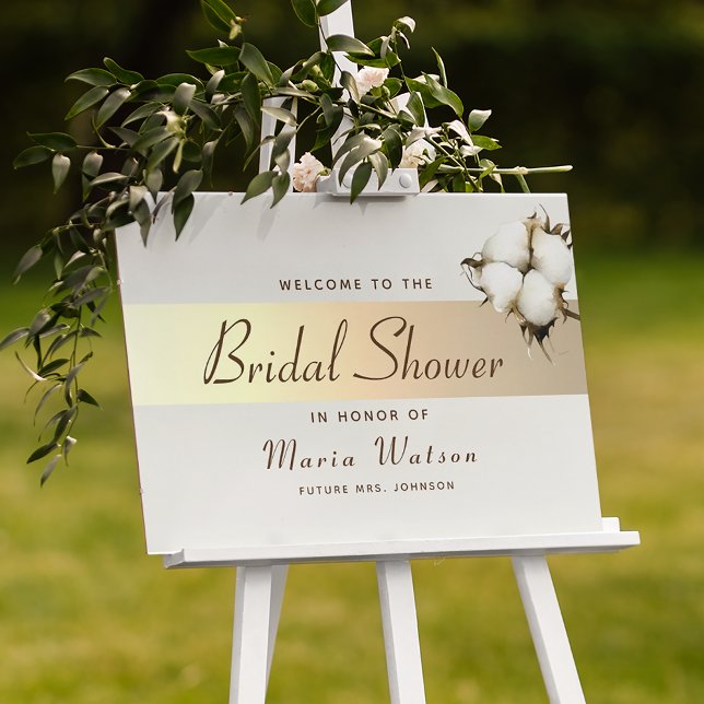 Elegant Gold Floral Bridal Shower Welcome Poster (Creator Uploaded)