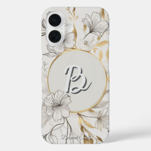 Elegant Gold Floral   Chic Botanical Design iPhone 16 Case