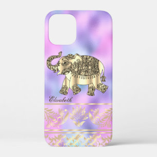 Elegant Gold Floral,Elephant,Holographic iPhone 12 Mini Case