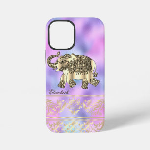 Elegant Gold Floral,Elephant,Holographic iPhone 12 Mini Case