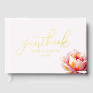 Elegant Gold Floral Guest Book