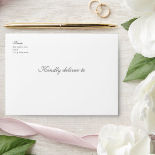 Elegant Gold Floral Interior Wedding Envelope 