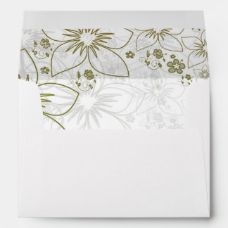 Elegant Gold Floral Lined Envelope