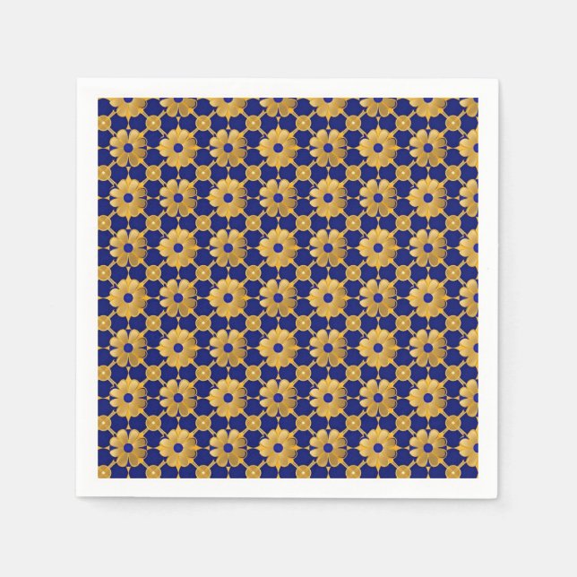 "Elegant Gold Floral Napkins – Luxury Event Decor" (Front)