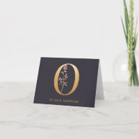 Elegant Gold Floral O Monogram Chic Personalised