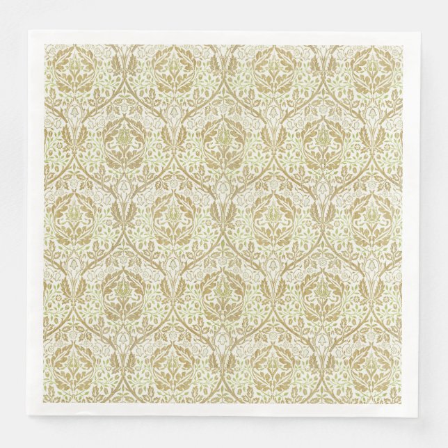Elegant Gold Floral Pattern Napkin (Front)