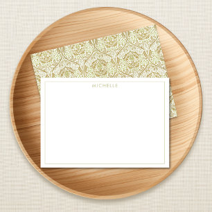 Elegant Gold Floral Pattern Note Card