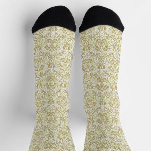 Elegant Gold Floral Pattern Socks