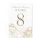 Elegant Gold Floral Peony Wedding Table Number