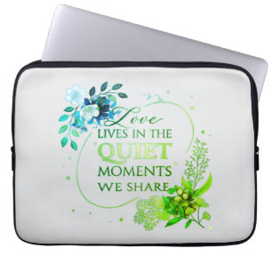 Elegant Gold Floral Quote Art Laptop Sleeve