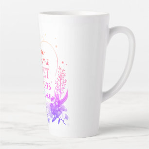 Elegant Gold Floral Quote Art Latte Mug
