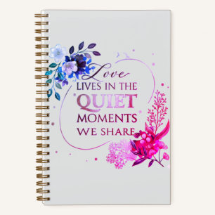 Elegant Gold Floral Quote Art Notebook