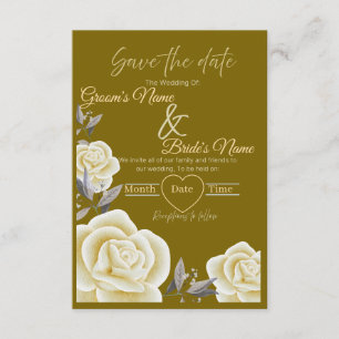 Elegant Gold Floral "Save the Date" Wedding Invitation