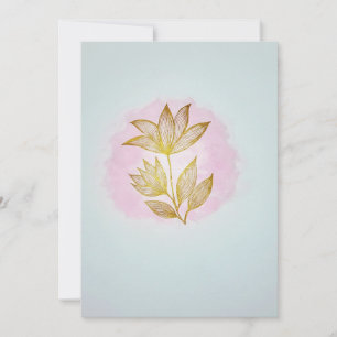Elegant Gold Floral Thank You & Multi-Purpose Holiday Card